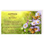 Happiness is like a butterfly - Plachetă birou engleza