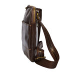 Geantă din piele maro închis pentru bărbați - imagine 4