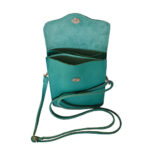 Geantă verde turcoaz pentru fete din piele naturală - imagine 3