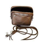 Poșetă din piele maro auriu pentru fete - imagine 2