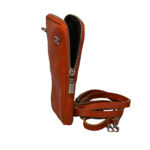 Poșetă din piele portocalie pentru fete - imagine 3